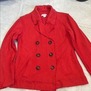 Women's Red Double-Breasted Jacket